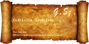 Gubicza Szabina névjegykártya